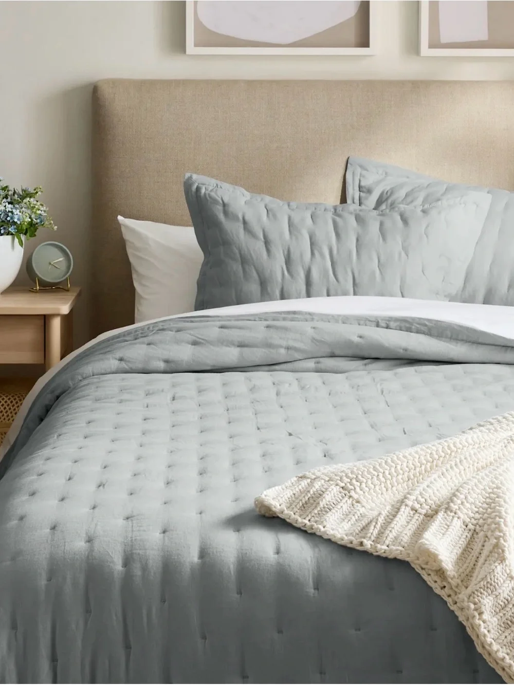 NWOT Quince Mist European Linen Dream Quilt - Retail $184